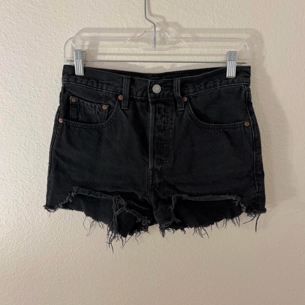 Levi's 501 black denim shorts